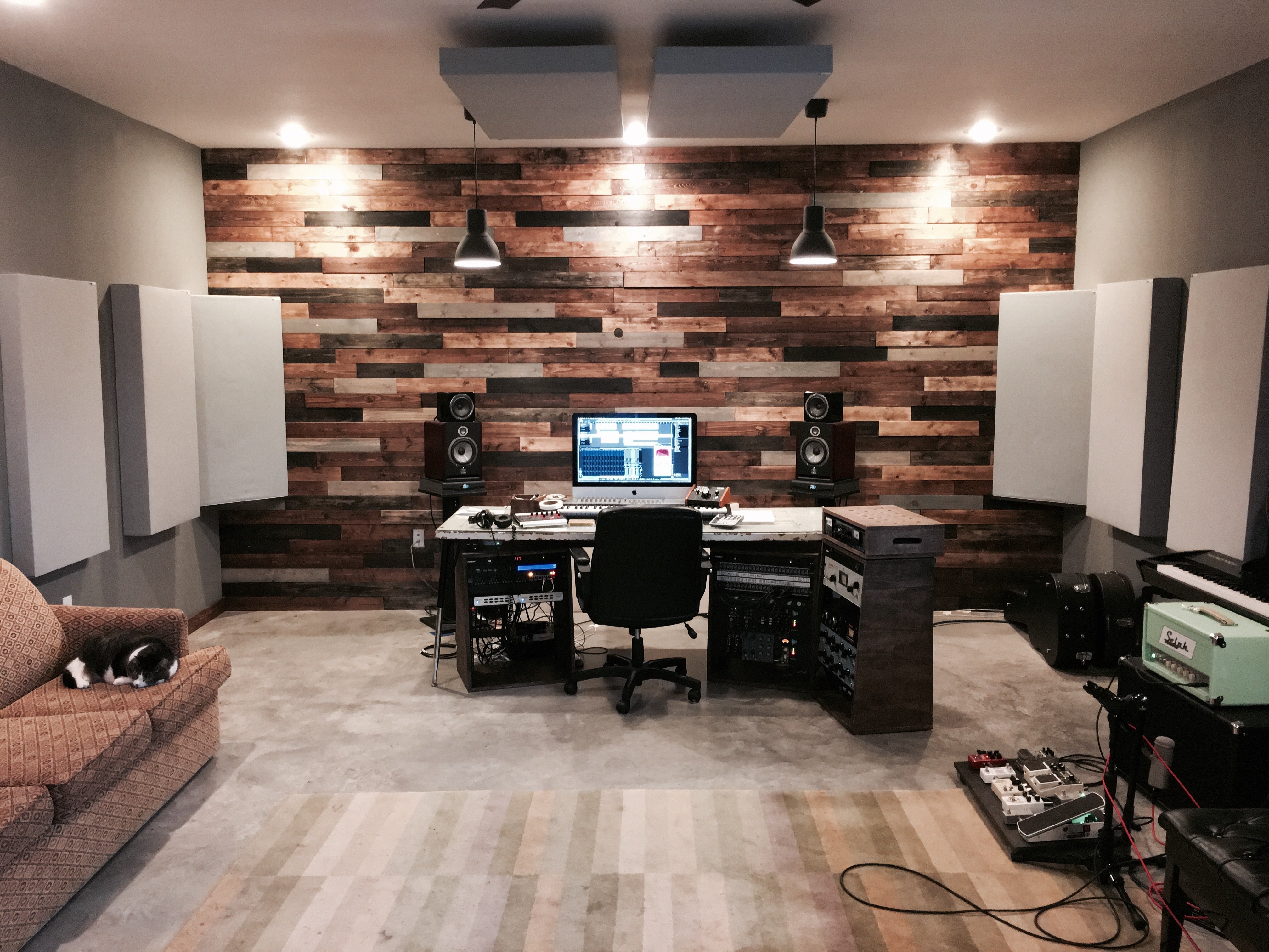 recording room with acoustic treatment