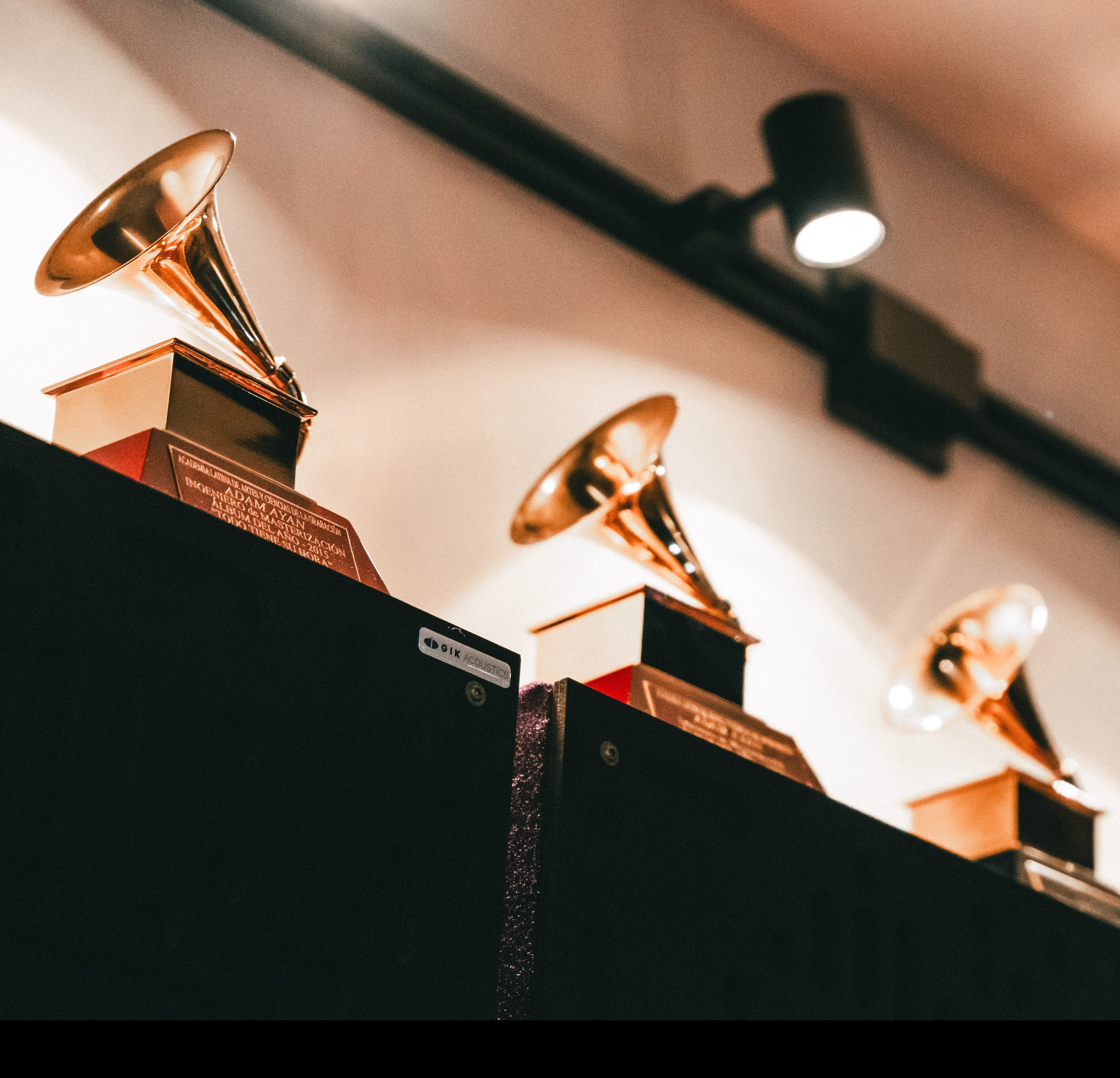 Grammy Awards on top of GIK Panels in Adam Ayan's Master Studio