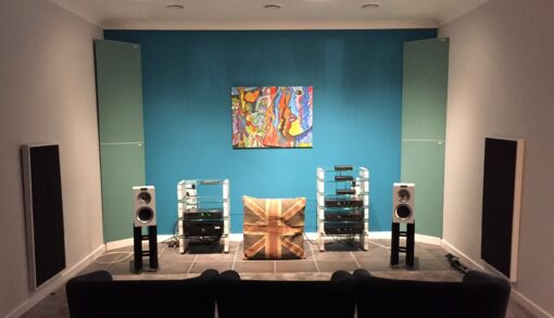 GIK Acoustics Listening room acoustics art acoustic panels and corner bass traps tri traps