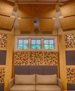 GIK Acoustics Alpha Series panels back wall in Brandon Jones Studio