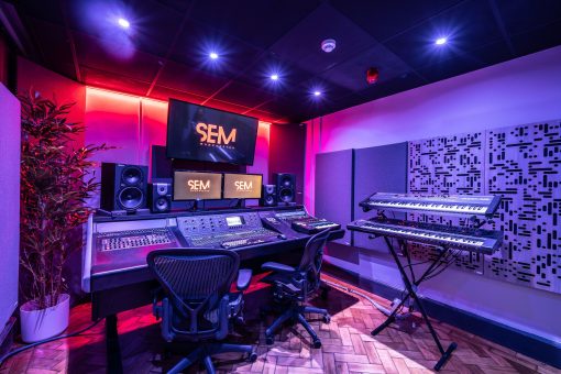 School of Electronic Music Studio using acoustic panels and Alpha Series panels at first reflection points