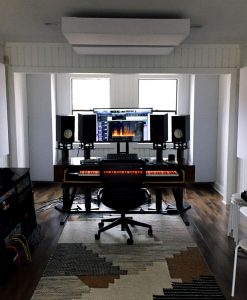 Home studio with bass traps GIK Acoustics