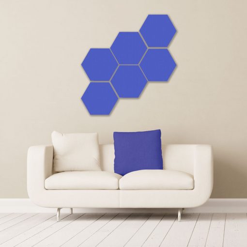 GIK Acoustics Hexagon Acoustic Panels 1x1 decorative sound absorbing panels with couch