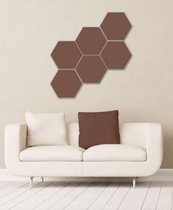 GIK Acoustics Brown Hexagon Acoustic Panels 1x1 decorative sound absorbing panels in room