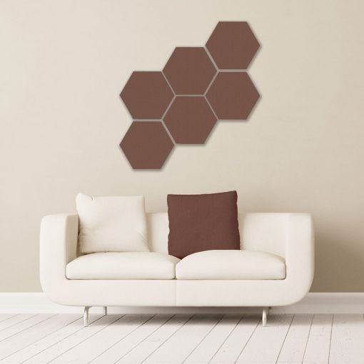 GIK Acoustics Brown Hexagon Acoustic Panels 1x1 decorative sound absorbing panels in room