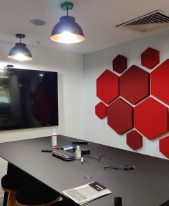 Simply Sound and Vision Installation of Hexagon Decorative Acoustic panels