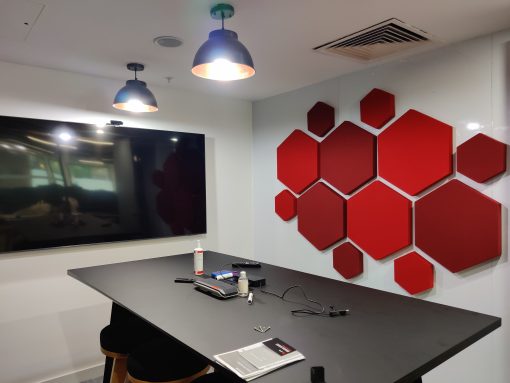 Simply Sound and Vision Installation of Hexagon Decorative Acoustic panels