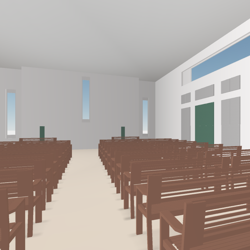 GIK Acoustics Church Acoustics Plan interior in 3D