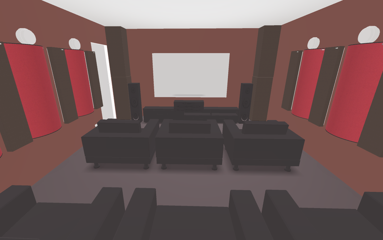 GIK Acoustics Home theater 3D Plan inside