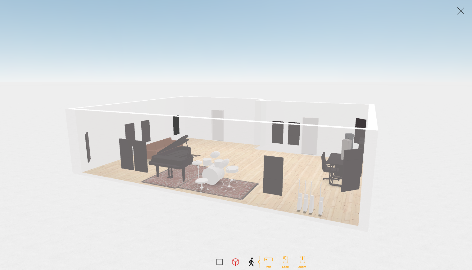 Create your own 3D studio space acoustics planning tools