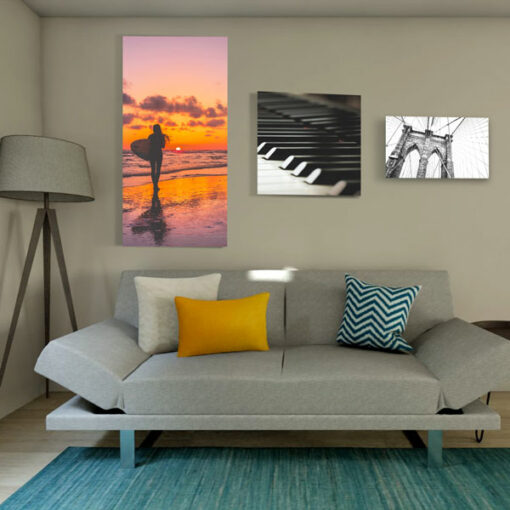 Affordable galllery quality sound absorbing canvas prints in different sizes in residential or office