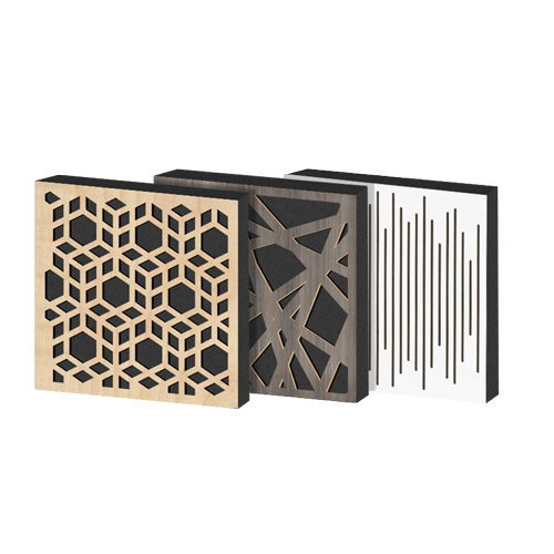 Wood laminated: 2 Pack Sound Absorption-Diffuse Acoustic Panel «Grid» for rec.studio Black 