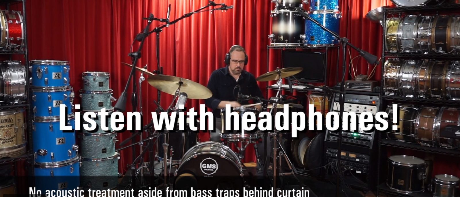 Hearing the difference of acoustic treatments on a drumset